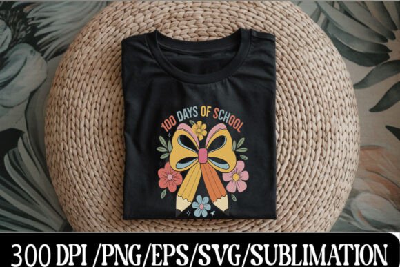 Boho Floral 100 Days of School Shirt Png