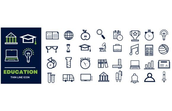 Education Line Icon Collection: Design & Use