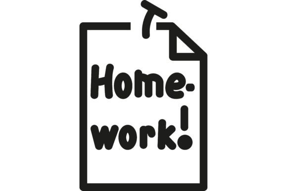 Homework Line Icon: School, Paper, Assignment