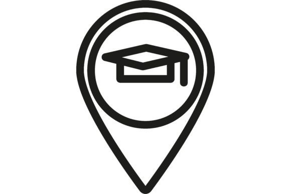 School Icon Line Icon: Sign, School, Map and Its Role in Visual Communication