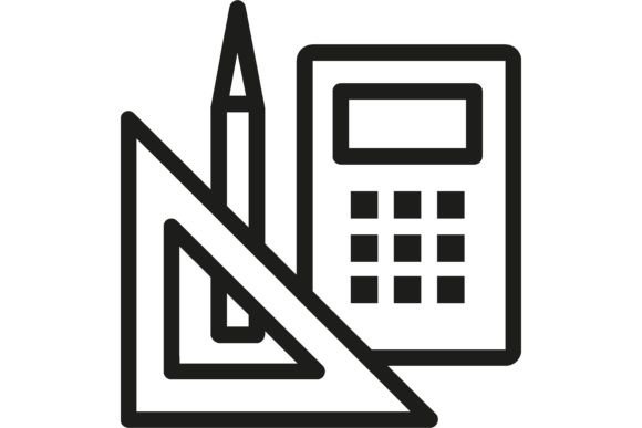 School Supplies Line Icons for Homework & College